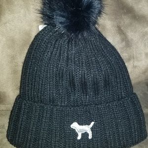 Victoria's Secret Pink Sherpa Lined Beanie Hat